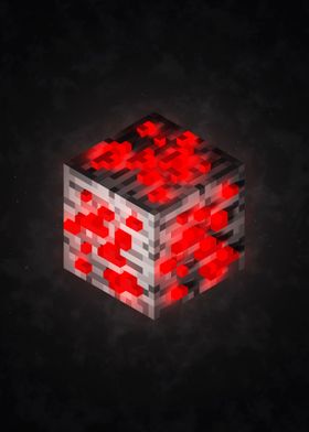 Cube Shiny Red Voxel Art