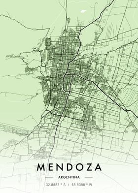 Mendoza City Map Green