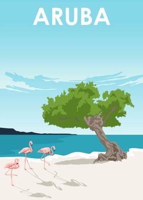 Aruba Island Travel Poster