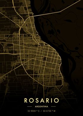 Rosario City Map Gold