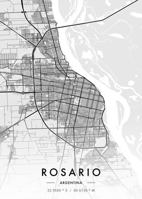 Rosario City Map White