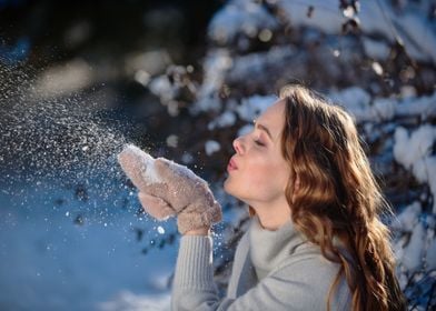 girl snow jacket blue