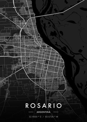 Rosario City Map Dark