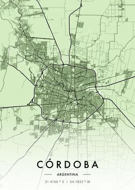 Cordoba City Map Green