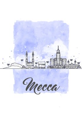 mecca watercolor