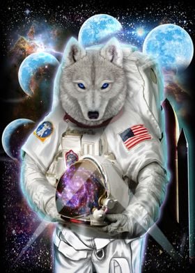 Astronaut Polar Wolf Space