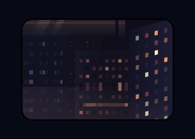 City at Night Vector