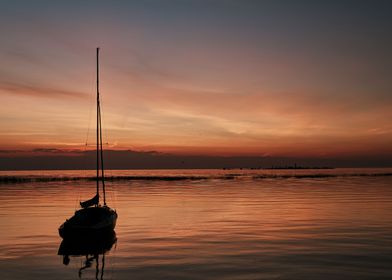 Sunset Views With Boat