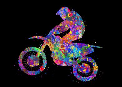 Motocross Bike Watercolor