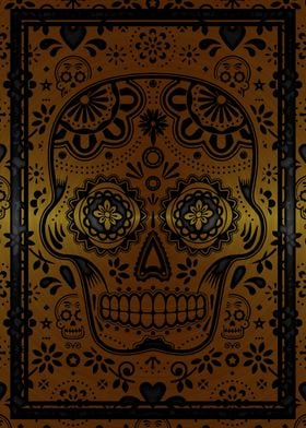 Gold sugar skull