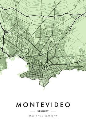 Montevideo City Map Green