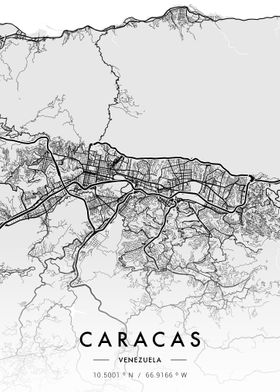 Caracas City Map White