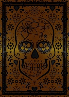 Gold sugar skull