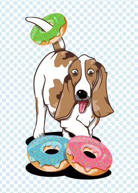 Basset Hound With Doughnut