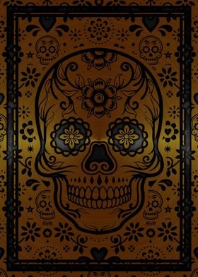 Gold sugar skull