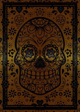 Gold sugar skull