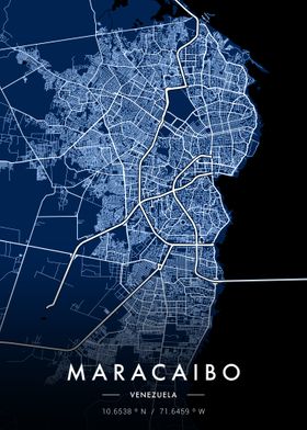 Maracaibo City Map Blue