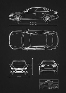 Audi A4 blueprint