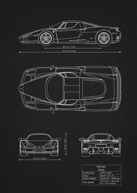 Ferrari Enzo blueprint