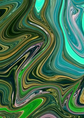 Abstract Green Liquify Art