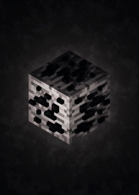 Cube Shiny Black Voxel Art