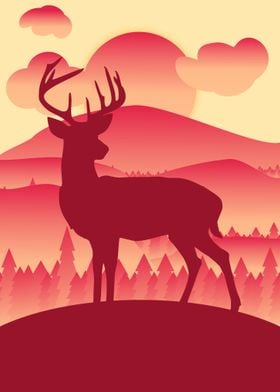 Silhouette Deer 