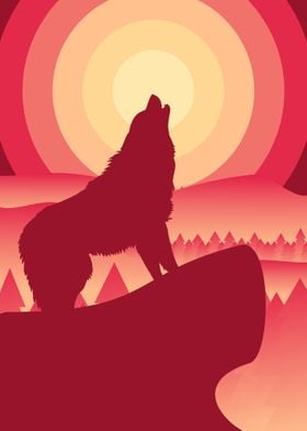 Wolf silhouette 