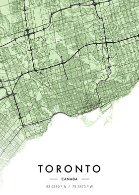 Toronto City Map Green