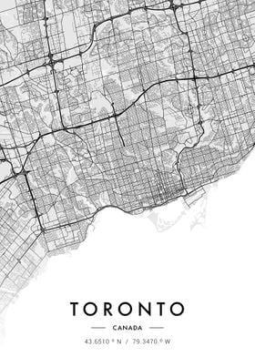 Toronto City Map White