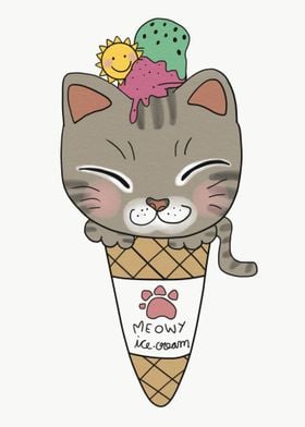 Meowy icecream cone 