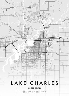 Lake Charles City Map