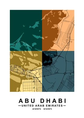 Abu Dhabi Street Map Color