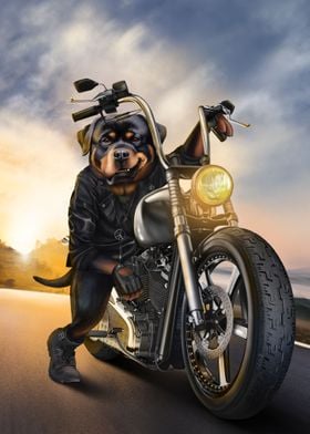 Rottweiler Ride Motorbike