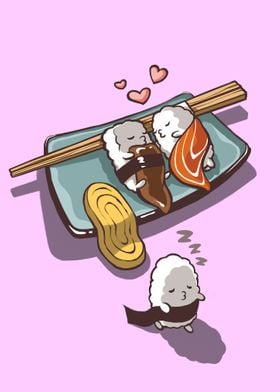 Romantic Sushi Cuddling