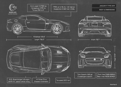 automotive blueprint background