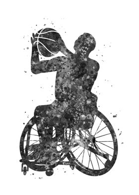 Wheelchair basketball man