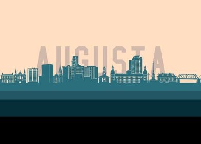 augusta ga skyline retro