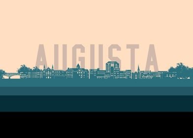 augusta me skyline retro 