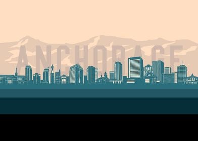 anchorage skyline retro