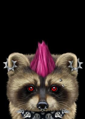 Punk Rock Cute Raccoon