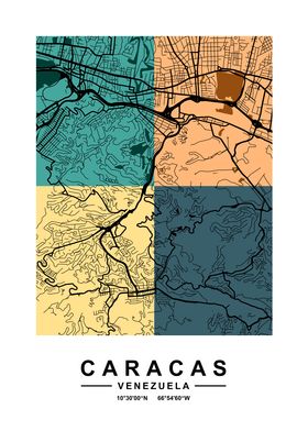 Caracas Color City Map 
