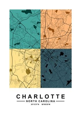 Charlotte Color City Map