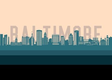 baltimore skyline retro