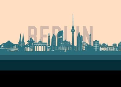 berlin skyline retro