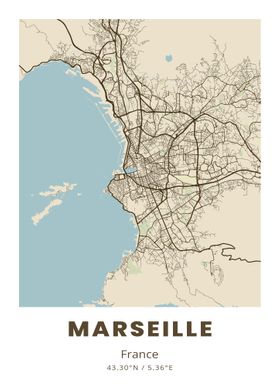 Marseille City Map