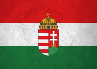 Flag of Hungary on wall