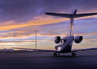 aircraft sunset landing