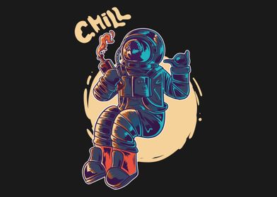 Chill astronuat drinking