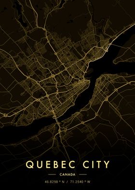 Quebec City Map Gold