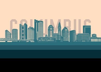 columbus skyline retro 